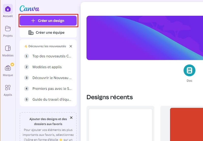 Canva - créer un design